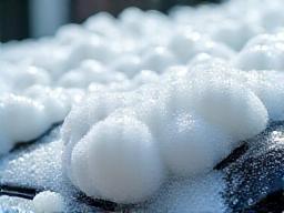 Car wash soap bubbles and clean foam